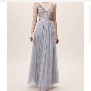 AVERY BHLDN LAVENDER GRAY DRESS